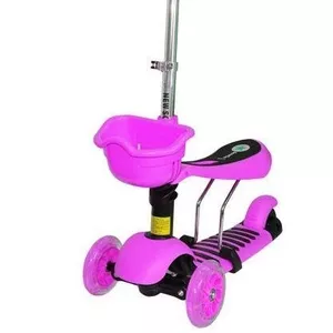 Самокат Scooter 3в1 розовый